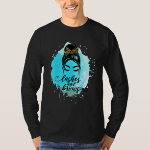 Lashes And Brows Threading Aesthetician Beautician T-Shirt