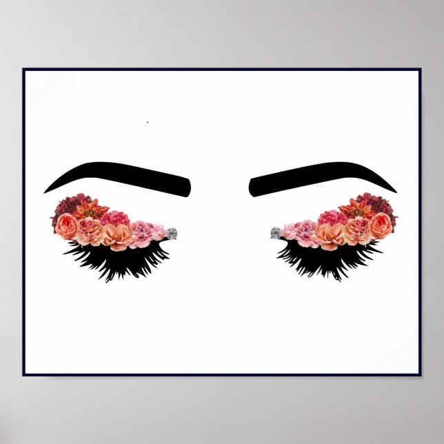 Lashes and Flowers Poster (Front)