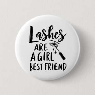 Lashes Are a Girl’s Best Friend Make Up 6 Cm Round Badge