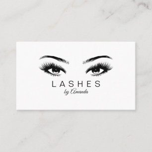 Lashes artist business card in black colour