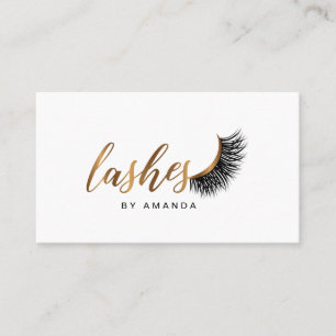 Lashes artist business card in gold colour