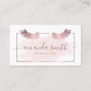 Lashes artist business card in rose gold colour