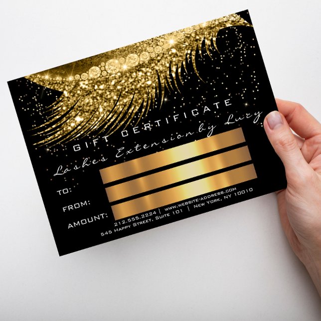 Lashes Beauty Makeup Certificate Gift Gold Black (Creator Uploaded)
