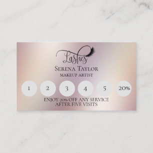Lashes Beauty Makeup Girl Lash Holographic Loyalty Business Card