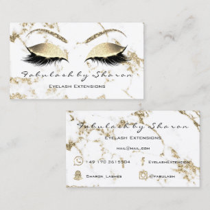 Lashes, Beauty Snapchat, Instagram Gold Marble Business Card