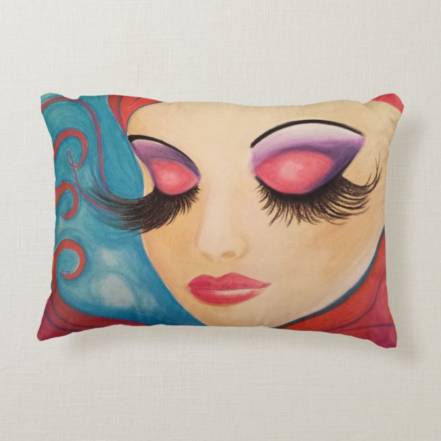 "Lashes" Bliss Pillow by OmThat (Back)