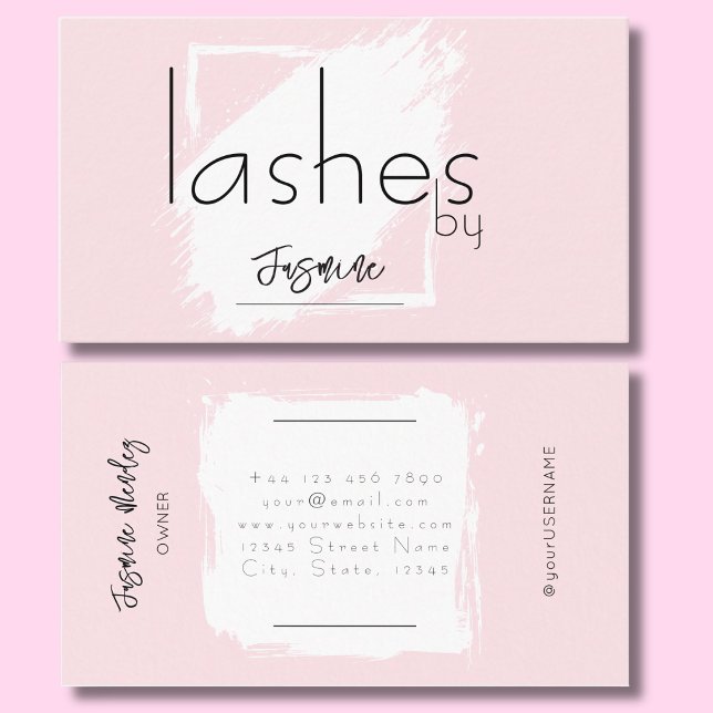 Lashes Blush Pink Professional Chic Business Card (Creator Uploaded)