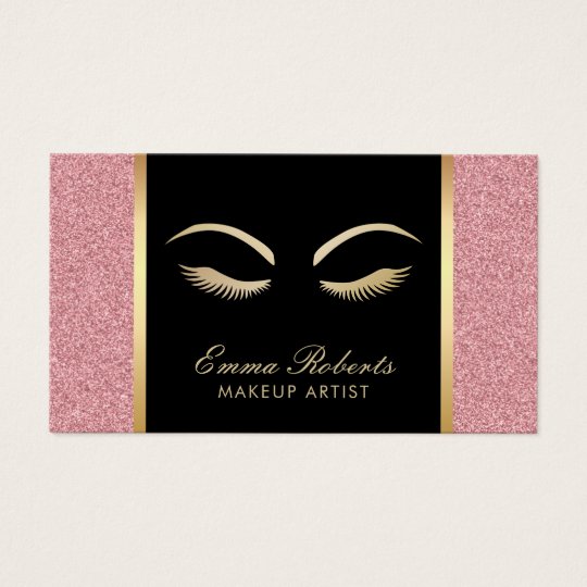 Lashes & Brow Makeup Artist Modern Rose Gold Salon Business Card