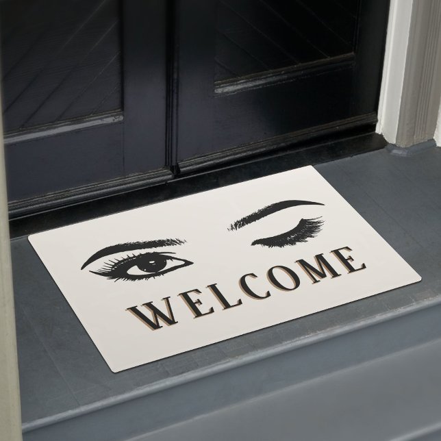 Lashes & Brows Makeup Artist Beauty Salon Welcome Doormat (Creator Uploaded)