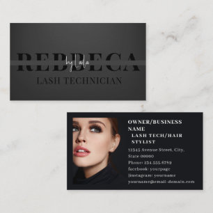 Lashes Brows Makeup Artist Black 1 Photo Business Business Card