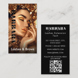 Lashes Brows Makeup Artist Blush Gold Beauty Salon Business Card