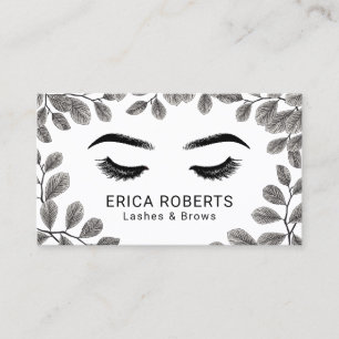 Lashes Brows Makeup Artist Botanical Appointment Business Card