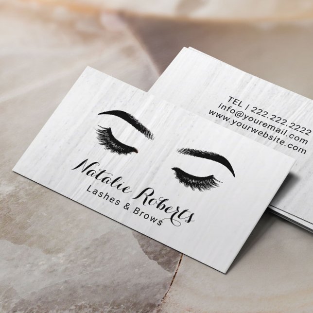 Lashes & Brows Makeup Artist Elegant Minimalist Business Card (Creator Uploaded)
