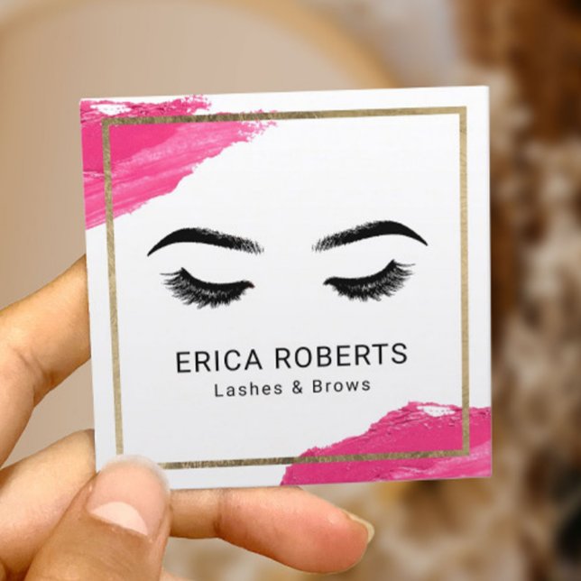 Lashes & Brows Makeup Artist Modern Beauty Salon Square Business Card (Creator Uploaded)