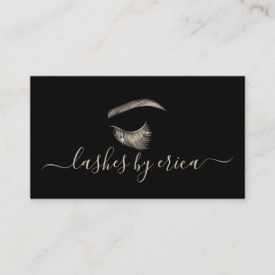Lashes & Brows Makeup Artist Modern Gold Eyelash Business Card