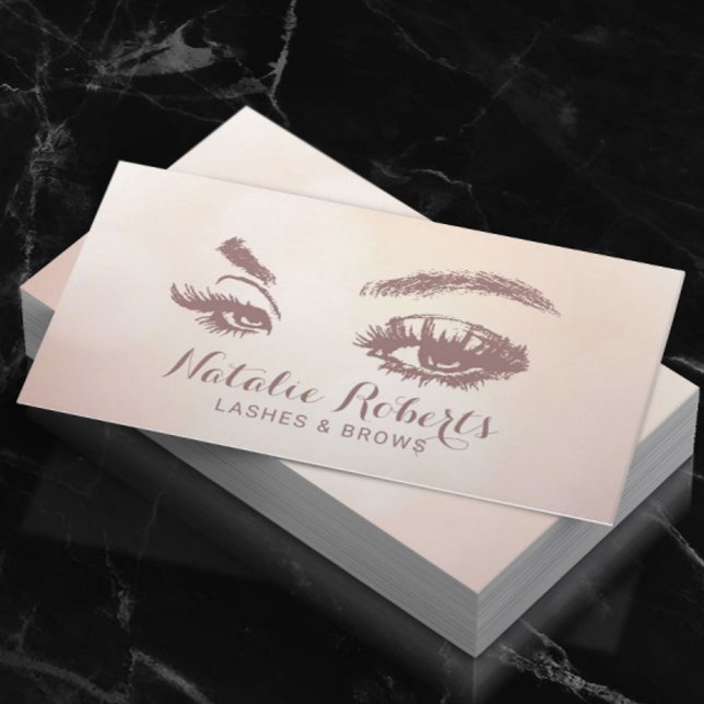 Lashes Brows Makeup Artist Pastel Beauty Salon Business Card (Creator Uploaded)