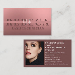 Lashes Brows Makeup Artist Pink 1 Photo Business Card