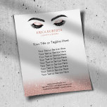 Lashes Brows Makeup Artist Rose Gold Beauty Salon Flyer<br><div class="desc">Lashes Brows Makeup Artist Rose Gold Beauty Salon Brochures.</div>