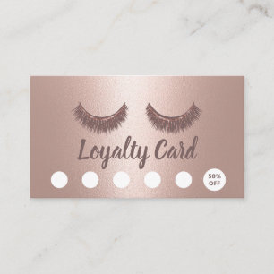 Lashes Brows Makeup Artist Rose Gold Loyalty Card