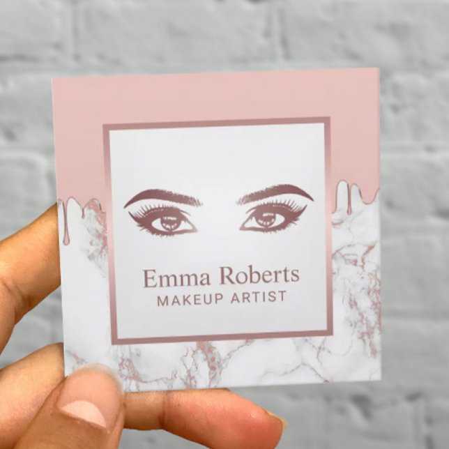 Lashes Brows Makeup Artist Rose Gold Marble Appointment Card (Creator Uploaded)