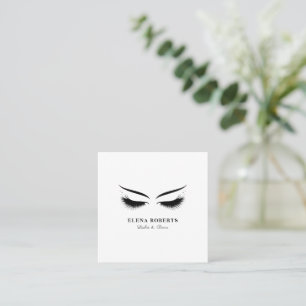 Lashes & Brows Makeup Artist Square Business Card