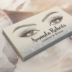 Lashes & Brows Microblading Beige Beauty Salon Business Card