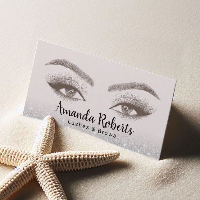 Lashes & Brows Microblading Pearl Beauty Salon Business Card (Creator Uploaded)
