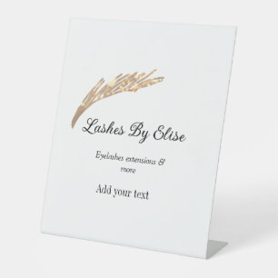 lashes by add name contact info social media websi pedestal sign
