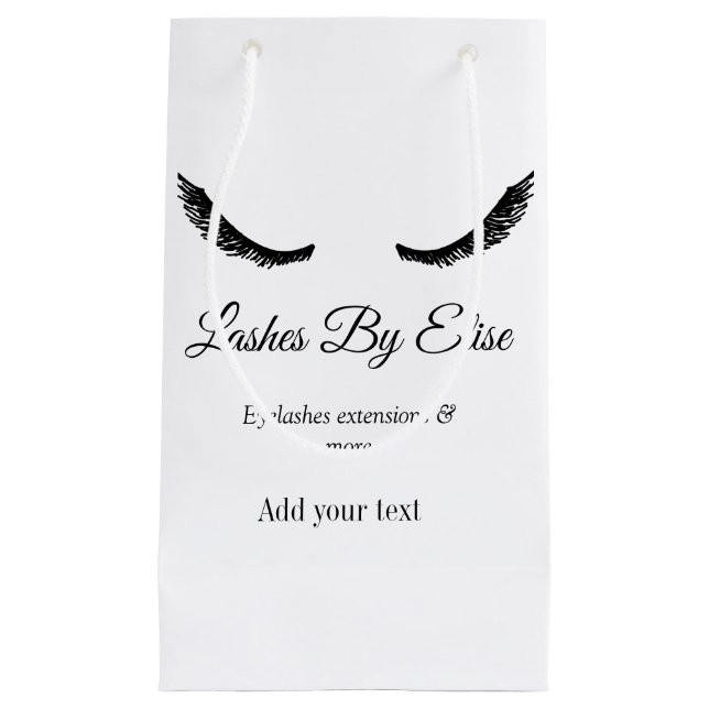 lashes by add name contact info social media websi small gift bag (Front)