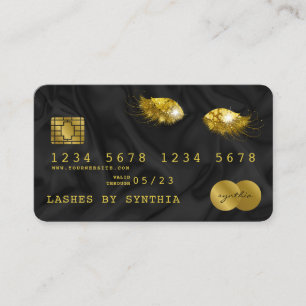 Lashes Credit Card Styled Black Silk Gold