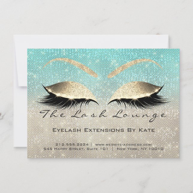 Lashes Extension Aftercare Instruction Ivory Blue (Front)