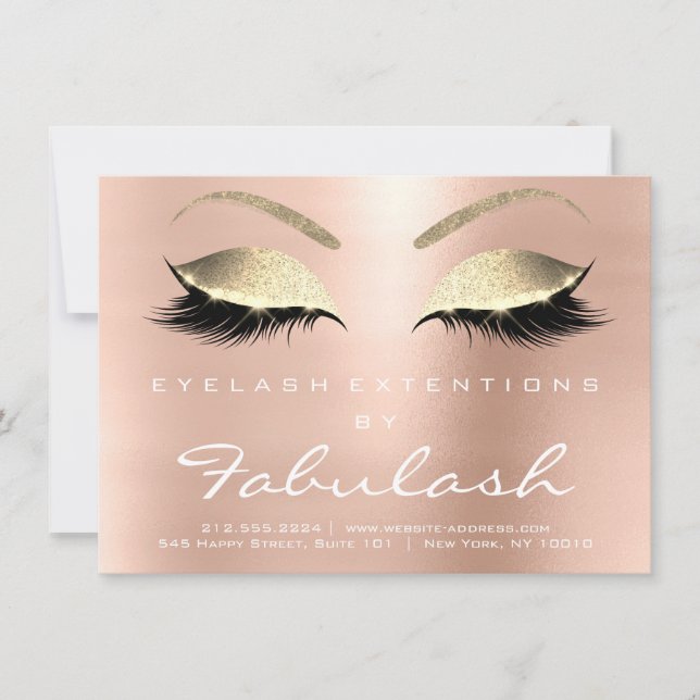 Lashes Extension Aftercare Instruction Pink Gold (Front)