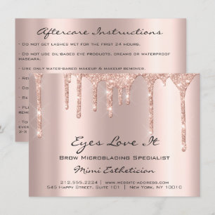 Lashes Extension Aftercare Instructions Drips Rose Invitation