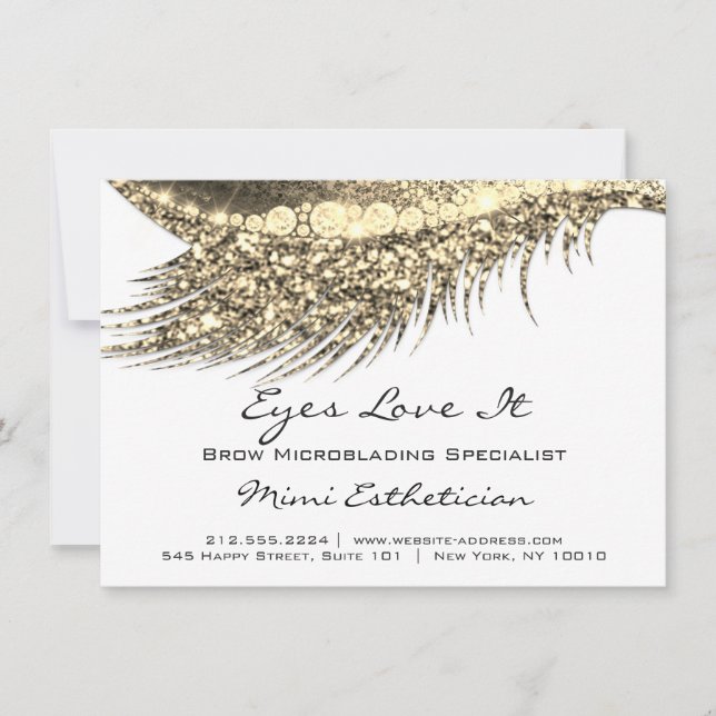 Lashes Extension Aftercare Instructions Gold White (Front)