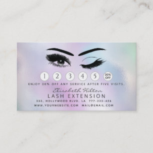 Lashes Extension Aftercare Instructions holopgraph Business Card
