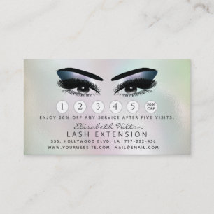 Lashes Extension Aftercare Instructions holopgraph Business Card