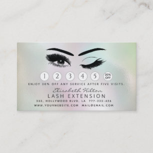Lashes Extension Aftercare Instructions holopgraph Business Card