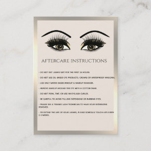 Lashes Extension Aftercare Instructions luxury Business Card