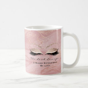 Lashes Extension Beauty Studio Pink Glitter Marble Coffee Mug