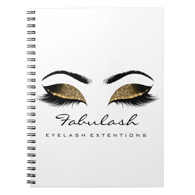 Lashes Extension Eye Makeup Artist Gold Chocolate Notebook (Front)