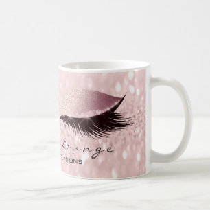 Lashes Extension Eye Makeup Studio Glitter Rose Coffee Mug