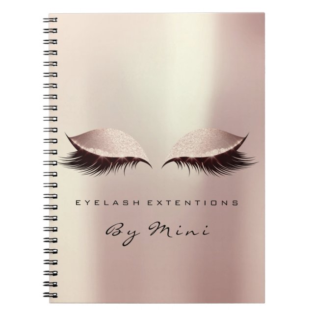 Lashes Extension Eyes Makeup Artist Rose Blush Notebook (Front)