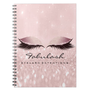 Lashes Extension Eyes Makeup Artist Rose Lux Pink Notebook