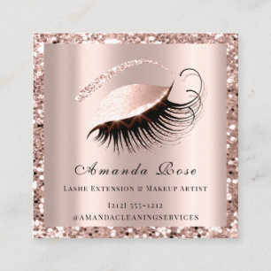 Lashes Extension Makeup Artist Beauty Rose Pink Appointment Card