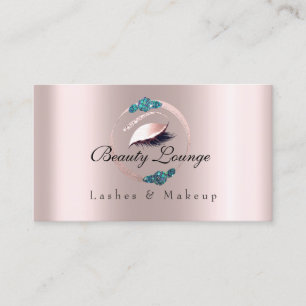 Lashes Extension Makeup Artist Blue Floral Roses Appointment Card