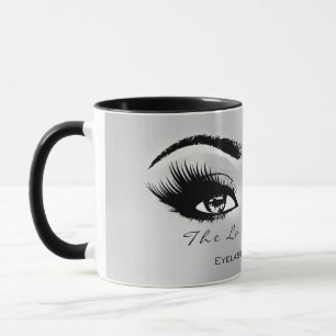 Lashes Extension Makeup Artist Studio Silver Grey Mug