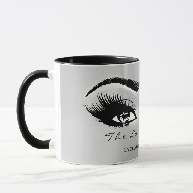 Lashes Extension Makeup Artist Studio Silver Grey Mug (Left)