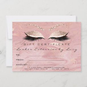 Lashes Extension Makeup Certificate Gift Marble
