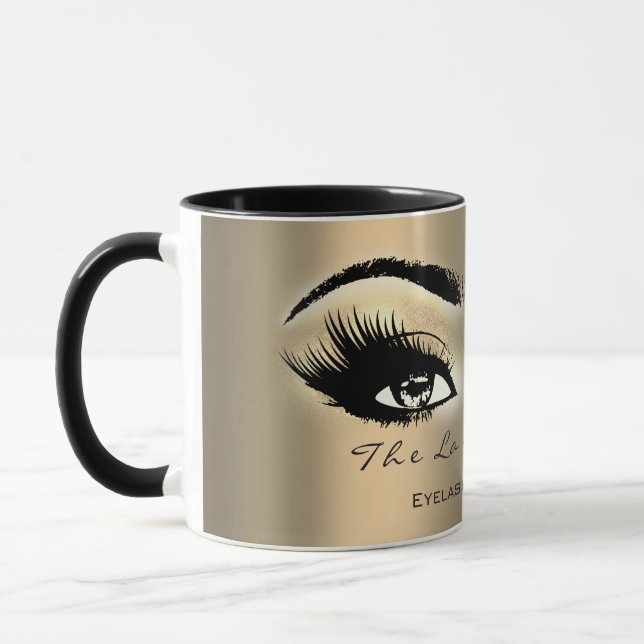 Lashes Extension Makeup Studio EyesSepia Gold Mug (Left)