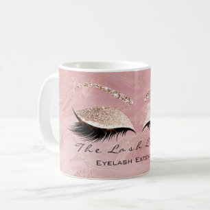Lashes Extension Makeup Studio Pink Molten Glitter Coffee Mug